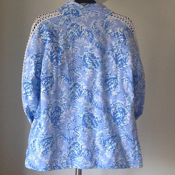 💎💕💎 Lilly Pulitzer - Water Blue / Lace Trim Top - Picture 5 of 8